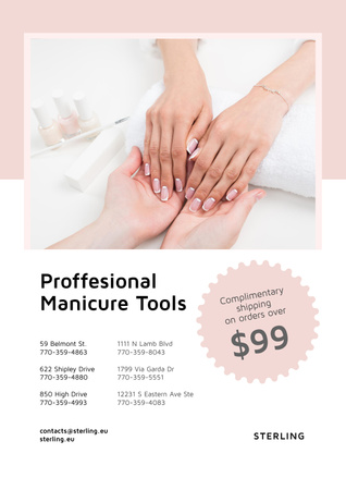 Manicure Tools Sale Poster Design Template