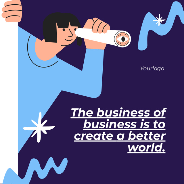 Motivational Business Quote about Creating Better World LinkedIn post – шаблон для дизайну