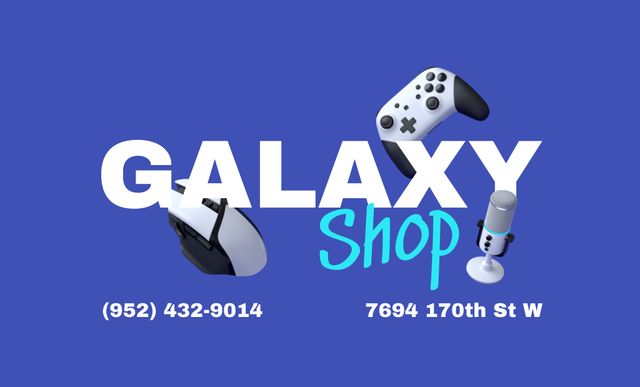 Designvorlage Video Game Gadget Store Ad für Business Card 91x55mm