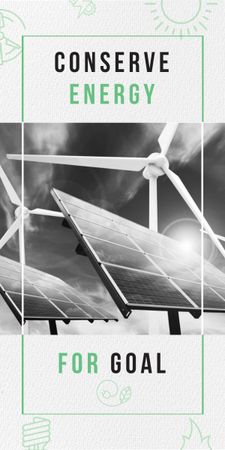 Turbinas eólicas e painéis solares Graphic Modelo de Design
