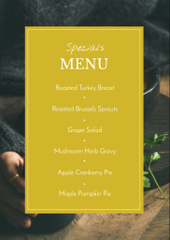 Thanksgiving Specials Announcement with Vegetable Soup in Bowl