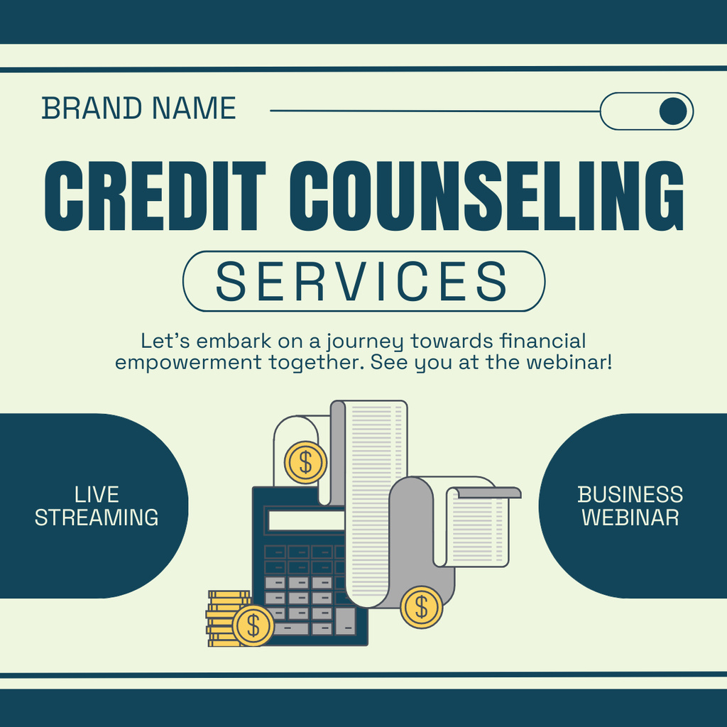 Ad of Credit Counselling Services LinkedIn post Design Template