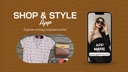 Designvorlage Einkaufen und Styling im mobilen App-Angebot für Full HD video