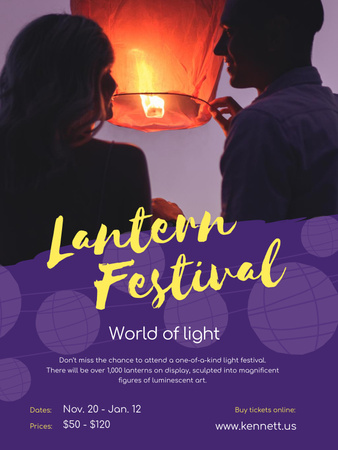 Ontwerpsjabloon van Poster US van Lantern Festival Announcement