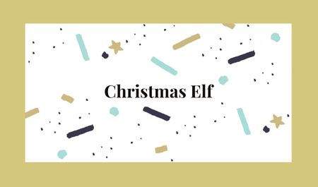 Bright and Shiny Confetti on Christmas Business card Modelo de Design