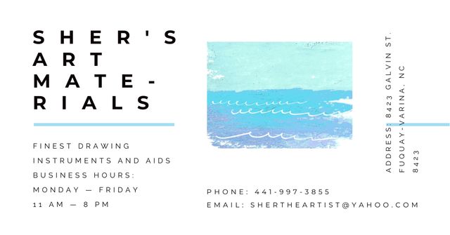 Art materials shop with Painting of the sea Facebook AD Design Template