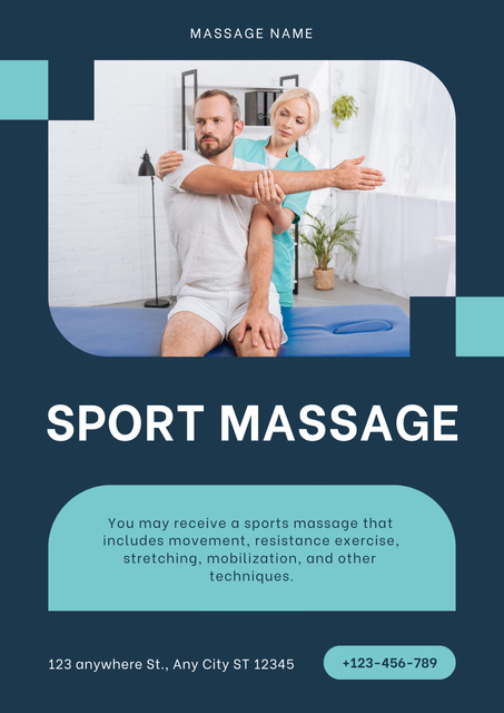 Sports Massage Offer Poster Design Template
