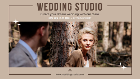 Designvorlage Angebot eines Hochzeitsfotostudios für Youtube Thumbnail