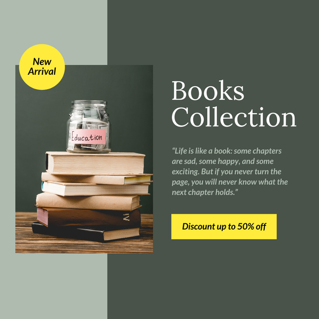Book Collection Discount Offer Instagram Πρότυπο σχεδίασης