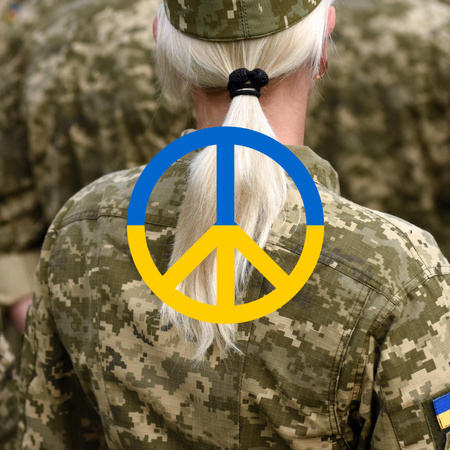 Peace Sign in Ukrainian Flag Colors Instagram Design Template