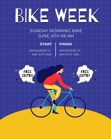Anúncio da Semana da Bicicleta Instagram Post Vertical Modelo de Design