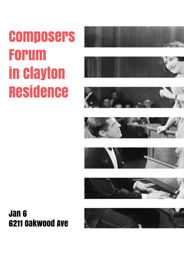 Composers Forum Invitation Pianist and Singer Flayer – шаблон для дизайна