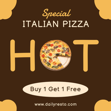 Italian Pizza Special Offer  Instagram Design Template