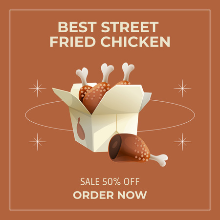 Best Street Fried Chicken Ad Instagram tervezősablon
