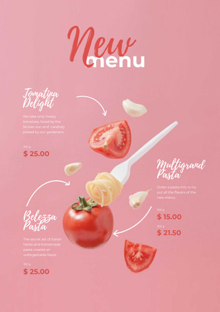 Pasta dish with Tomatoes Poster – шаблон для дизайну