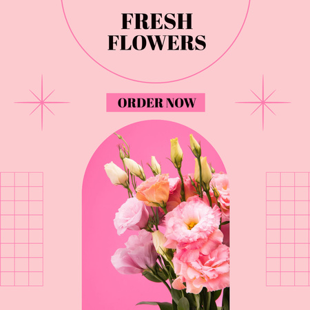 Bouquets of Natural Flowers to Order Instagram Šablona návrhu