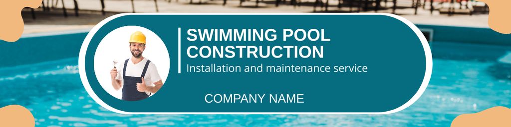 Modèle de visuel Any Kind of Swimming Pool Maintenance - LinkedIn Cover