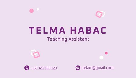 Highly Qualified Teaching Assistant Service Offer Business Card US Design Template