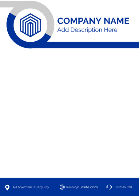 Empty Blank with Square in Circle Letterhead Design Template