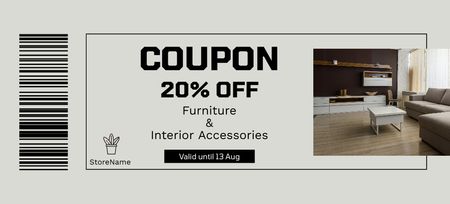 Platilla de diseño Furniture and Interior Accessories Discount Coupon 3.75x8.25in