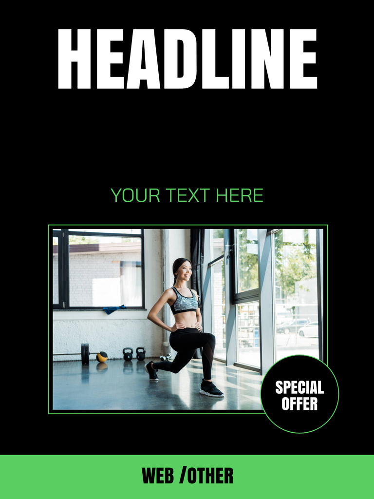 New Gym Ad with Barbell on the Floor Poster US Design Template