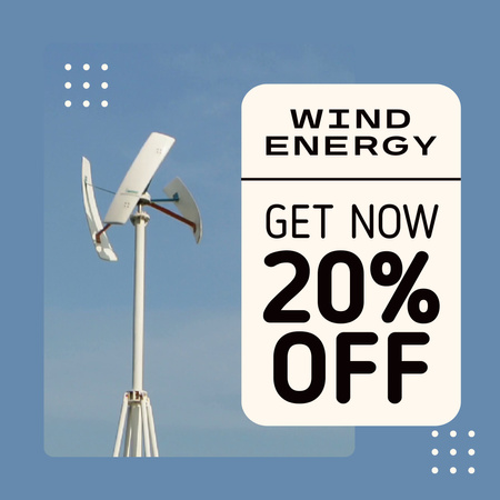 Wind Energy Turbines Sale Offer Animated Post Design Template