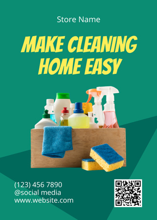 Household Goods for Easy Cleaning Flayer Design Template