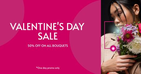 Designvorlage Valentine's Day Sale with Couple in Love für Facebook AD