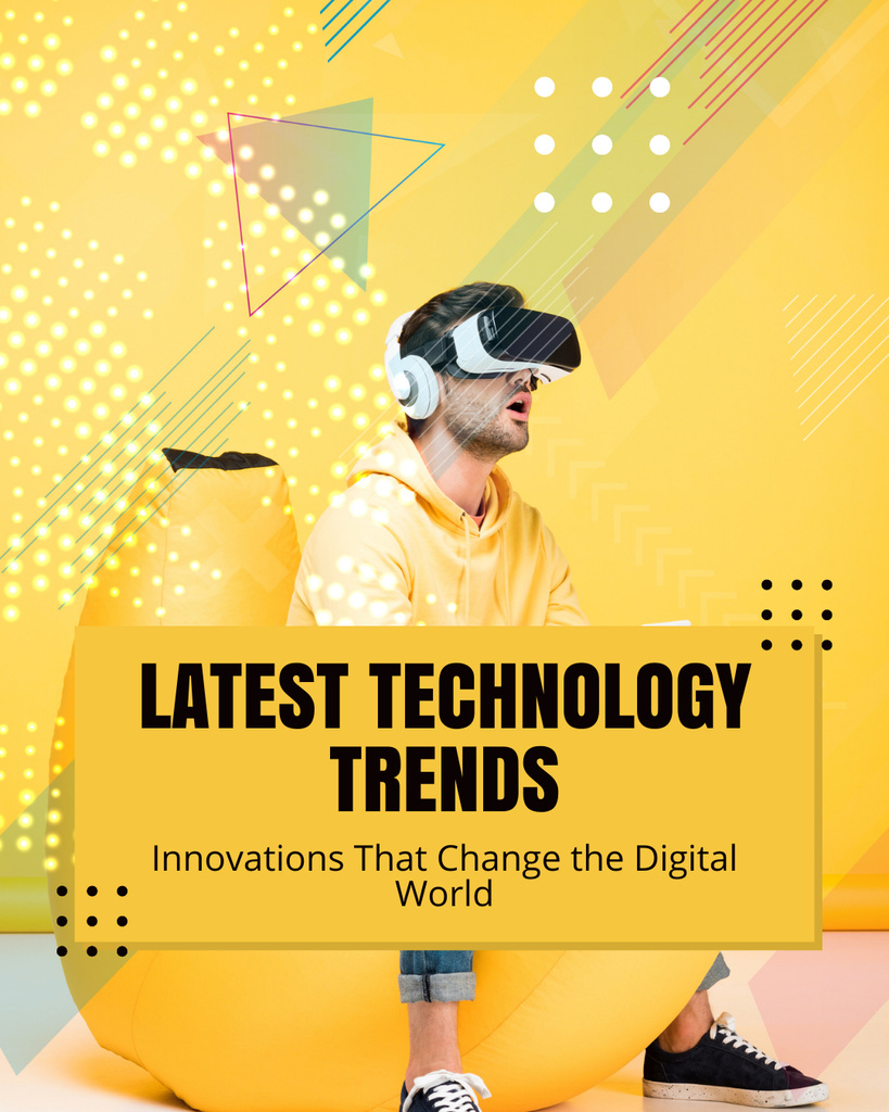 Innovations And Technology As Social Media Trends Instagram Post Vertical – шаблон для дизайна