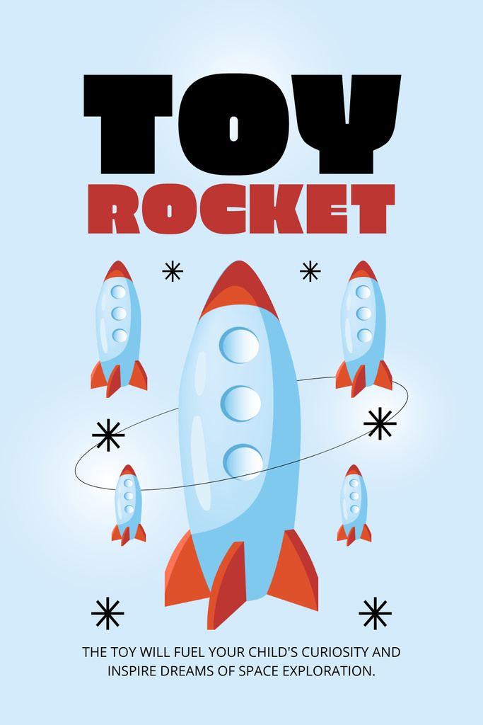 Toy Rocket Sale Offer Pinterest Design Template