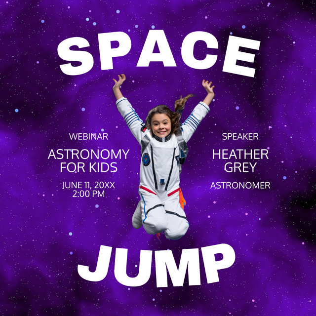 Astronomy Webinar for Kids Instagram tervezősablon