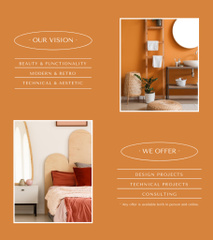 Stylish Home Interior in Orange