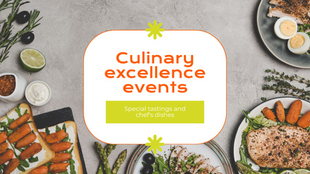 Culinary Events Promo with Delicious Food Title 1680x945px Design Template