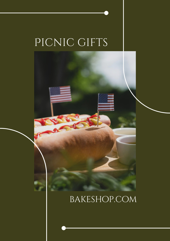 USA Independence Day Sale of Picnic Gifts Poster B2 – шаблон для дизайна