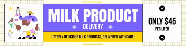 Delivery of Dairy from Local Farm Twitter Šablona návrhu