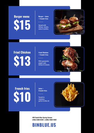 Fast Food Menu Ad Poster A3 – шаблон для дизайну