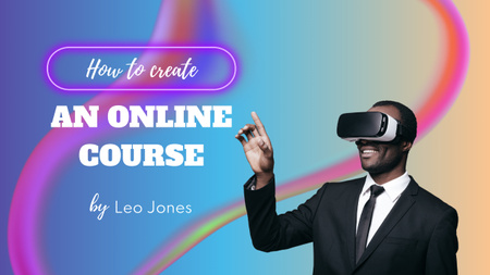 Designvorlage So erstellen Sie einen Online-Kurs mit VR-Brille für Youtube Thumbnail
