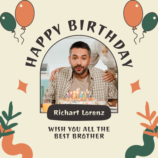 Template di design Happy Birthday to the Best Brother LinkedIn post