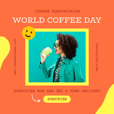 Inspiration to Try Free Delivery on Coffee Day Instagram Design Template
