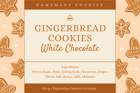 Gingerbread Cookies Retail Label Design Template
