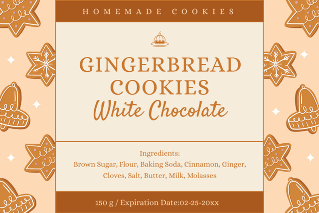 Gingerbread Cookies Retail Label Modelo de Design