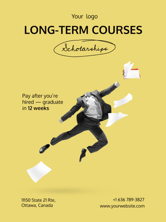 Scholarships Courses Ad Poster US Design Template