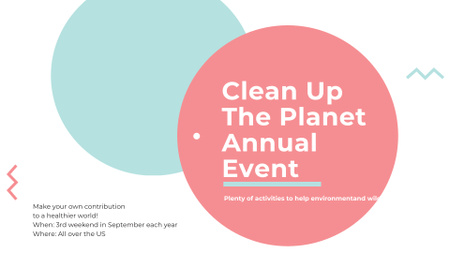 Plantilla de diseño de Marco de círculos simples de evento ecológico FB event cover 