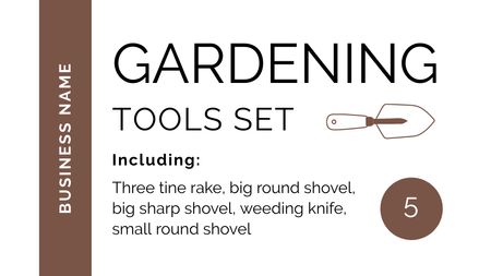 Garden Tools Set Offer Label 3.5x2in Design Template