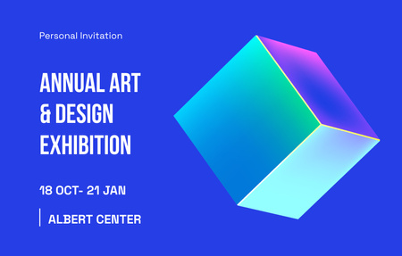 Designvorlage Ankündigung einer Messe für visuelle Kunst und Designausstellung für Invitation 4.6x7.2in Horizontal