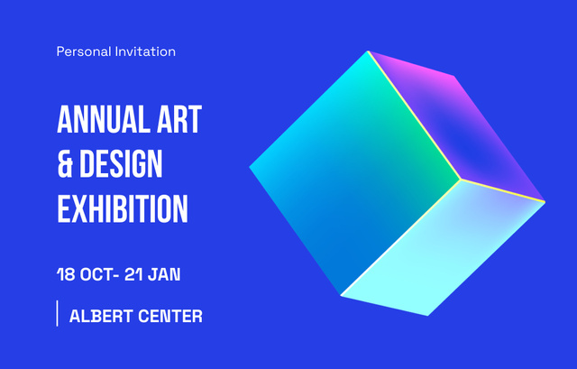 Visual Arts Fair And Design Exhibition Announcement Invitation 4.6x7.2in Horizontalデザインテンプレート