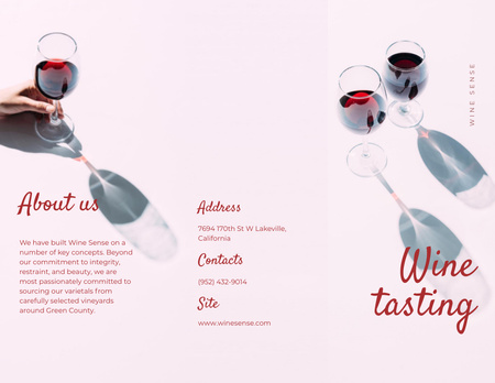 Γευσιγνωσία κρασιού με ποτήρια κρασιού Brochure 8.5x11in Πρότυπο σχεδίασης
