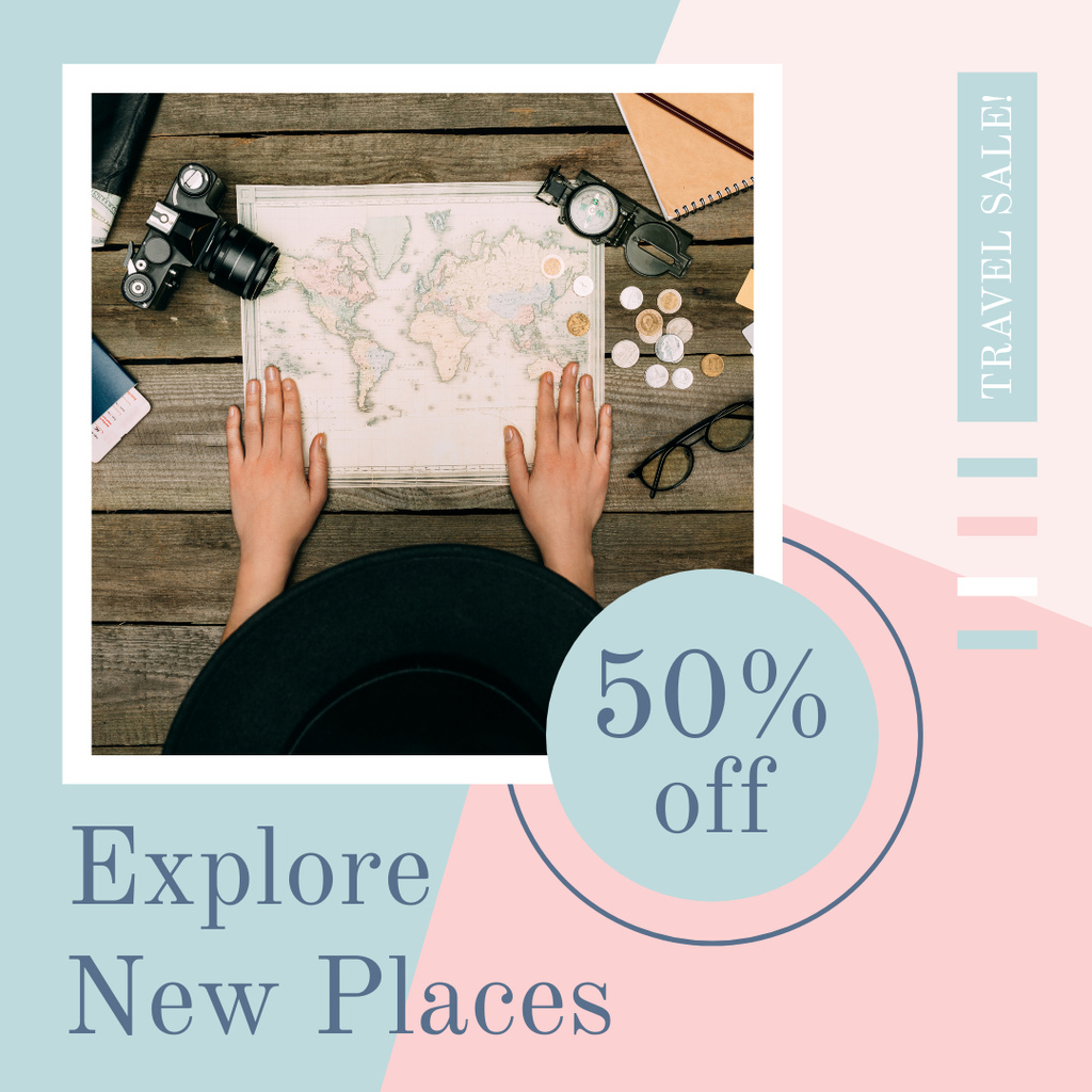 Plantilla de diseño de Travel Inspiration to Explore New Places Instagram 