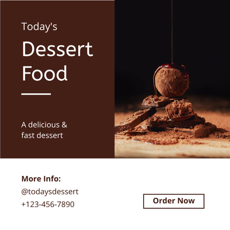 Designvorlage Dark Sweet Chocolate pieces and Truffles für Instagram