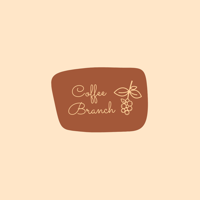 Emblem of Coffee Shop on Brown Logo Design Template